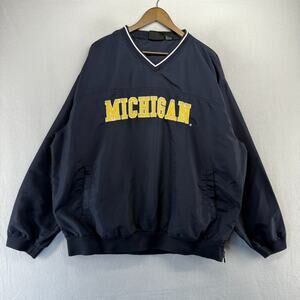 Vintage Michigan Windbreaker Jacket Men's 2XL Blue Embroidered Spellout y2k